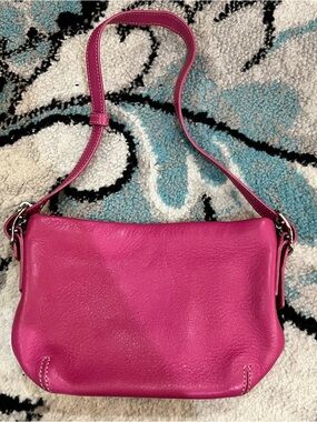 Coach Fuchsia Leather Shoulder Bag
